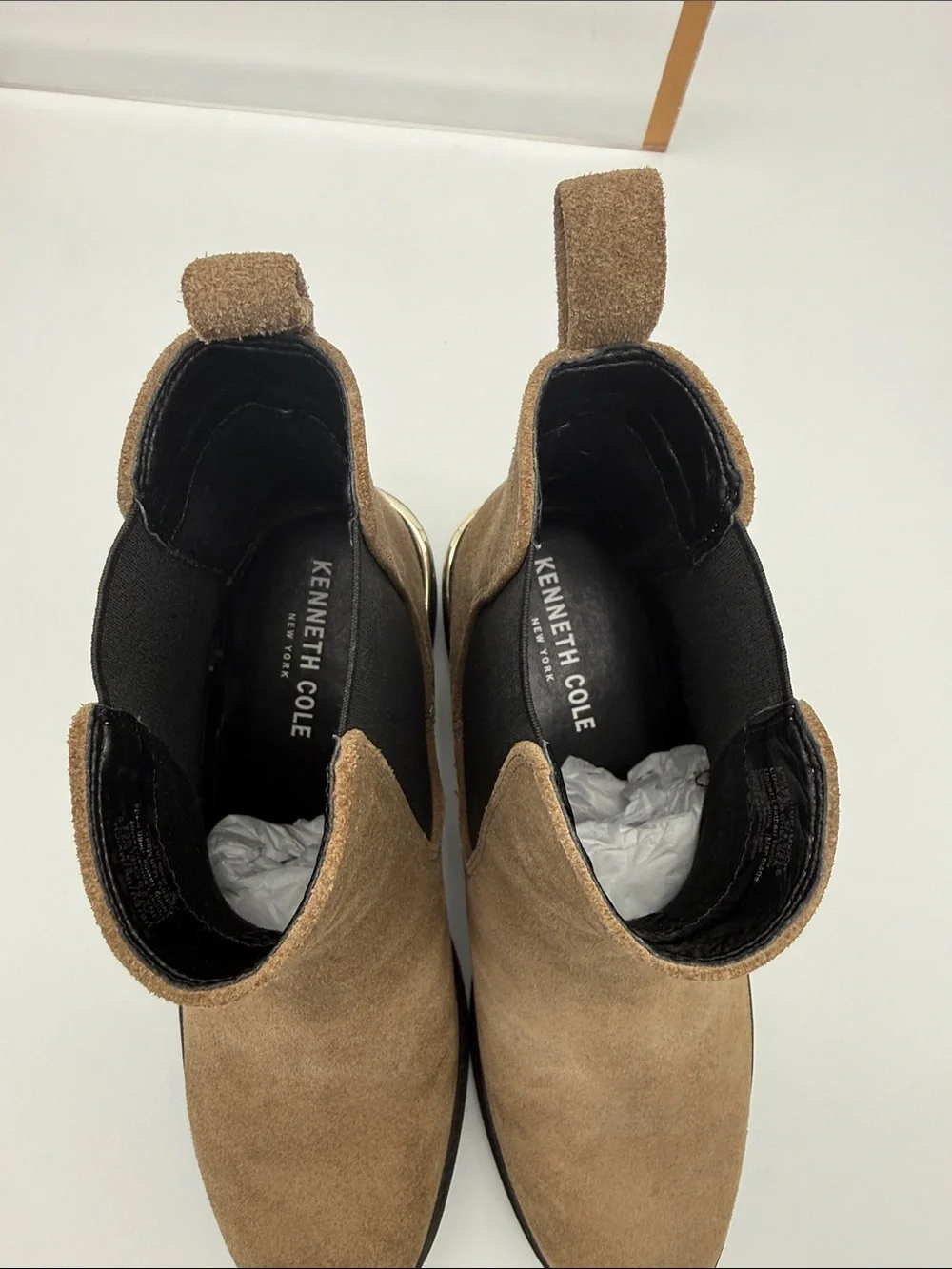 Kenneth Cole Lina 2.0 Chelsea Suede Ankle Boots Dark Taupe